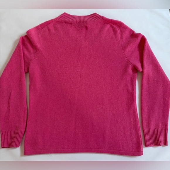 Pursuits Ltd Sweater Cashmere 2-ply cashmere v- neck pink size medium - Picture 2 of 10
